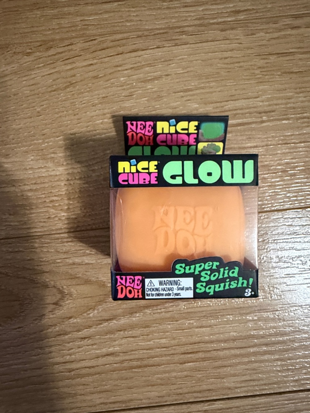 NeeDoh Nice Cube Glow Super Solid Squish - Orange